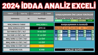 2024 İDDAA ANALİZ EXCELİ [upl. by Ammadas]