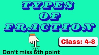 😱Types of fractions  Fractions  Different types of Fraction with definition and example [upl. by Idelson]