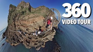 Gobbins CLIFF PATH 360 VR Video Tour  Insta360 OneX [upl. by Adnauqahs795]