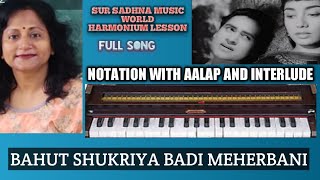 BAHUT SHUKRIYA BADI MEHARBANIHARMONIUM LESSONMOHD RAFIAASHA BHOSLE [upl. by Aserehc]