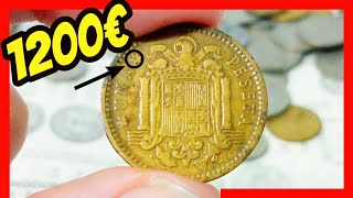 🚩 1200€ vale UNA PESETA de Franco  Monedas Españolas VALIOSAS 3  PESETAS El Mundo de las Monedas [upl. by Noiz]