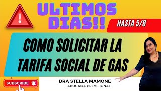 JUBILADOS Y PENSIONADOS ULTIMOS DIAS ¿Como solicitar la TARIFA SOCIAL DE GAS en ANSES [upl. by Llednil]