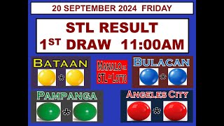 STL 1ST Draw 11AM Result STL Bataan Bulacan Pampanga Angeles 20 September 2024 FRIDAY [upl. by Aveline]