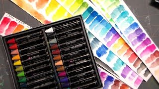 NEW Prima Watersoluble Oil Pastels Review and Comparison [upl. by Esenwahs]