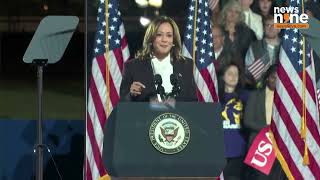 Harris Warns of Trumps Enemies List Appeals to Undecided Voters at National Mall  News9 [upl. by Kiele]