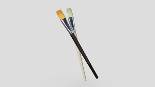 Paint Brush  low poly PBR 3d model [upl. by Htiek]