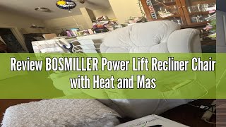 Review BOSMILLER Power Lift Recliner Chair with Heat and Massage Electric Fabric Recliner Chair for [upl. by Talyah889]