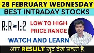 Best Intraday Stocks ALL PRICE RANGE  28 FEBRUARY 2024  Best Stocks to Trade Tomorrow  intraday [upl. by Sayer91]