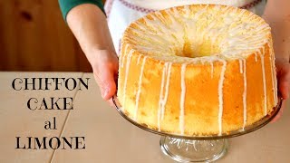 CHIFFON CAKE AL LIMONE Ricetta Facile  Glazed Lemon Chiffon Cake Easy Recipe [upl. by Ahsehyt]