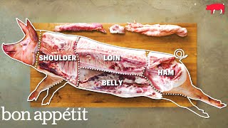 How to Butcher an Entire Pig Every Cut of Pork Explained  Handcrafted  Bon Appetit [upl. by Mortie]