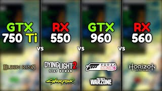 GTX 750 Ti vs RX 550 vs GTX 960 vs RX 560  Test In 6 Games [upl. by Aneert189]