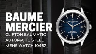 Baume Mercier Clifton Baumatic Automatic Steel Mens Watch 10467  SwissWatchExpo [upl. by Jauch]