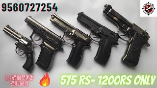 Lighter gun  Replica gun  showpiece gun  movie gun  revolver  pistol  no license gun  9mm [upl. by Haleak]