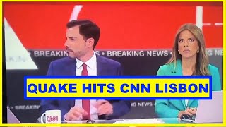 Earthquake shakes Lisbon CNN Studio live Portugal [upl. by Ahsatniuq]