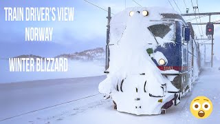 4k CAB VIEW Train Plows Through Winter Blizzard Like A Boss [upl. by Arnelle]