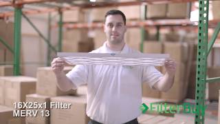 FilterBuy 16x25x1 MERV 13 Pleated AC Furnace Air Filter [upl. by Arakihc]