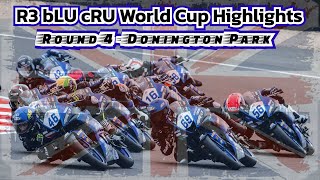 2024 FIM Yamaha R3 bLU cRU World Cup  Round 4 Donington Park Highlights 🇬🇧 [upl. by Letnohc]