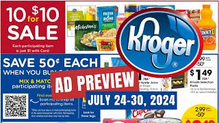 10 for 10 Sale Kroger Ad Preview for 724730  MEGA SALE Weekly Digitals amp MORE [upl. by Nnauol307]