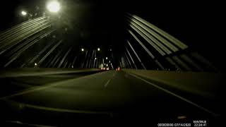 Driving over Port Mann Bridge at Night Southbound [upl. by Sheng873]