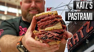 Katzs Deli  A New York Icon  Huge Pastrami Sandwich Review [upl. by Ader]