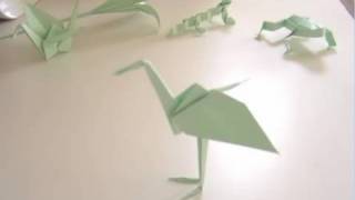 Origami Tsuru crane with legs [upl. by Aliahs293]