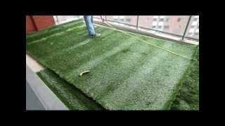 Tutoriel pose gazon artificiel sur Terrasses by Greenside [upl. by Almeeta599]