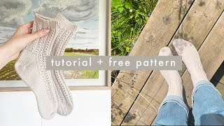 how to hand knit lace socks 🧦 detailed beginnerfriendly tutorial [upl. by Nyleak]