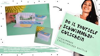 DIY Schwimmbad Gutschein basteln  Gutschein fürs Schwimmbad originell verpacken  minipresents [upl. by Rehpotsirk135]