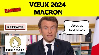 Parodie Les vœux 2024 dEmmanuel Macron 🎉 [upl. by Mizuki]