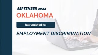 Oklahoma September 2024 Labor Law Change Update Employment Discrimination [upl. by Livingston]