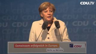 EuropawahlkampfAuftritt in Berlin Rede von Angela Merkel [upl. by Cletus]