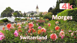 SWITZERLAND  Suiza  MORGES  Nyon  France Walking Tour beautiful villages hermosos pueblos  4k [upl. by Enovahs759]