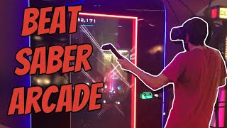 Getting the Highscore in The Beat Saber Arcade Game [upl. by Ahsiekrats295]