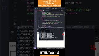 HTML Tutorial  Lesson 73 HTML Canvas  Add a JavaScript  Stroke Text Part 6 html htmltutorial [upl. by Esbenshade]