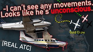 SINGLE PILOT BECOMES INCAPACITATED IN FLIGHT REAL ATC [upl. by Eisinger]