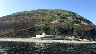 Ailsa Craig Lighthouse quotpaddys milestonequot Firth of Clyde South Ayrshire Scotland [upl. by Alimac]