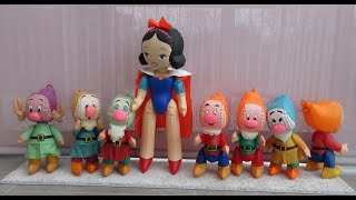 Figurines gonflables Blanche Neige et les 7 Nains Walt Disney Productions 1962 Snow White amp 7 Dwarfs [upl. by Nivri]