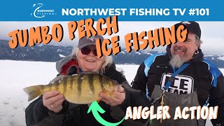 Jumbo Perch Ice Fishing Cascade Lake Idaho  Northwest Fishing TV 101 [upl. by Yelekreb]