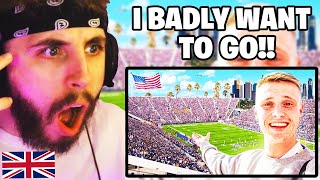 Brit Reacts to English Fan Experiences American College Football Game [upl. by Scheck439]