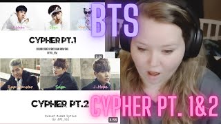 BTS  CYPHER PT 1 amp 2 🤯 FIRST REACTION [upl. by Ellebyam]