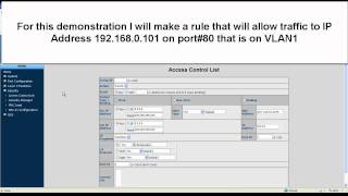 Planet Technology FGSW2620VM  Setting the Access Control List ACL [upl. by Cianca]