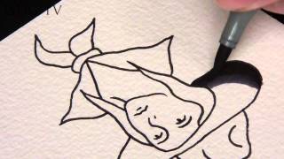 Blending Copic Markers Tutorial  Old School Shading on Tattoo Flash [upl. by Dottie614]