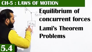 🔵Equilibrium of concurrent forces  Physics11th  Laws of Motion  Lec54 [upl. by Enrahs]