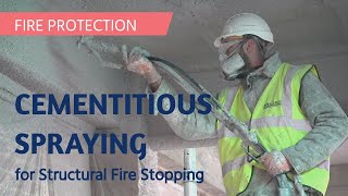 Cementitious Spraying  Fire Stopping Solution for Steel  Fire Protection  firestopping fire [upl. by Rekyr]