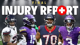 BIG NAMES OUT Texans vs Vikings FINAL Injury Report [upl. by Maloney212]