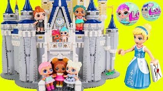 LOL Surprise Dolls Lil Sisters visit Lego Disney Castle [upl. by Alpert]