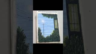 How to drawing scenary using Doms oil pastel drawing art domsoilpastel [upl. by Annoya]