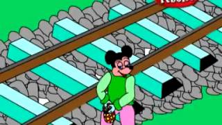 Mickey on railway line  Nursery Rhyme [upl. by Lynett]