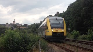 Bahnverkehr in Weilburg an der Lahntalbahn [upl. by Ayikur]