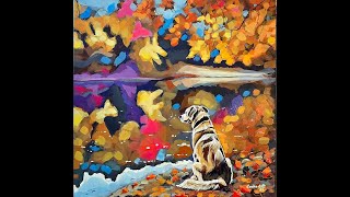 1001 quotListeningquot  Timelapse Painting of a Fall Scene with Dog Sitting There with Sandra 102924 [upl. by Okier]